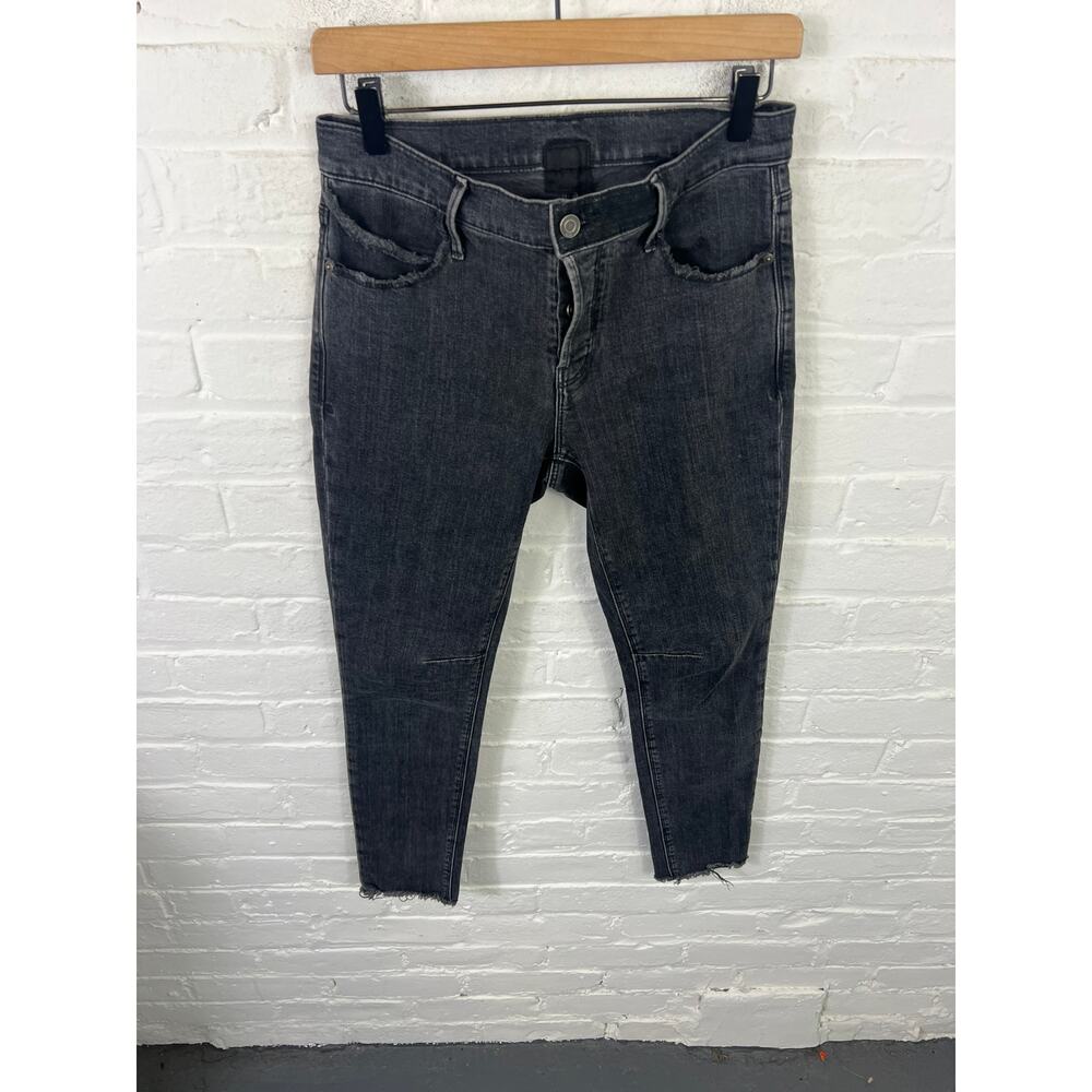 RTA Women's High-Rise Skinny Leg Ankle Cropped Jeans Denim Black Size 25